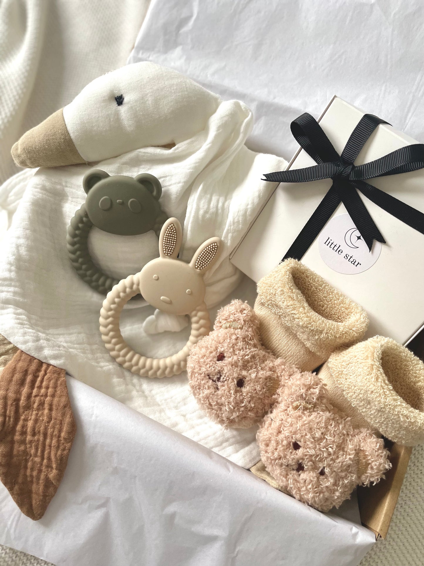 Neutral Baby Gift Set - Comforter, Teether and Socks