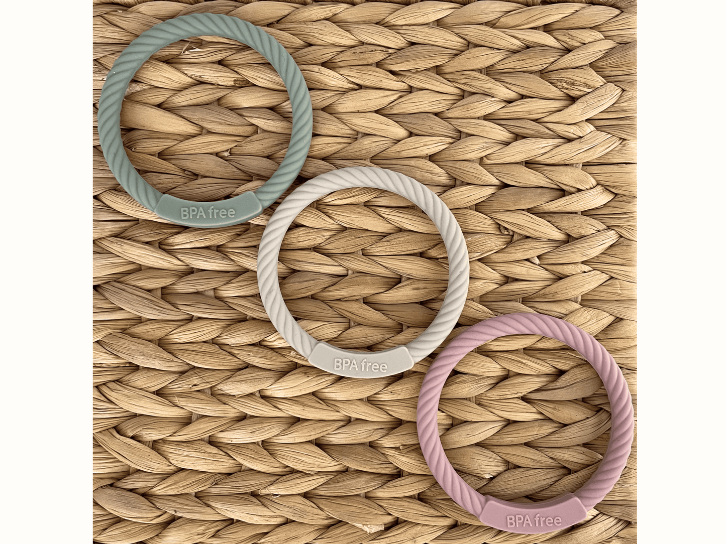 Silicone teething bracelet rings