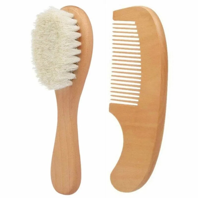 Wooden Hairbrush and Comb Gift Set