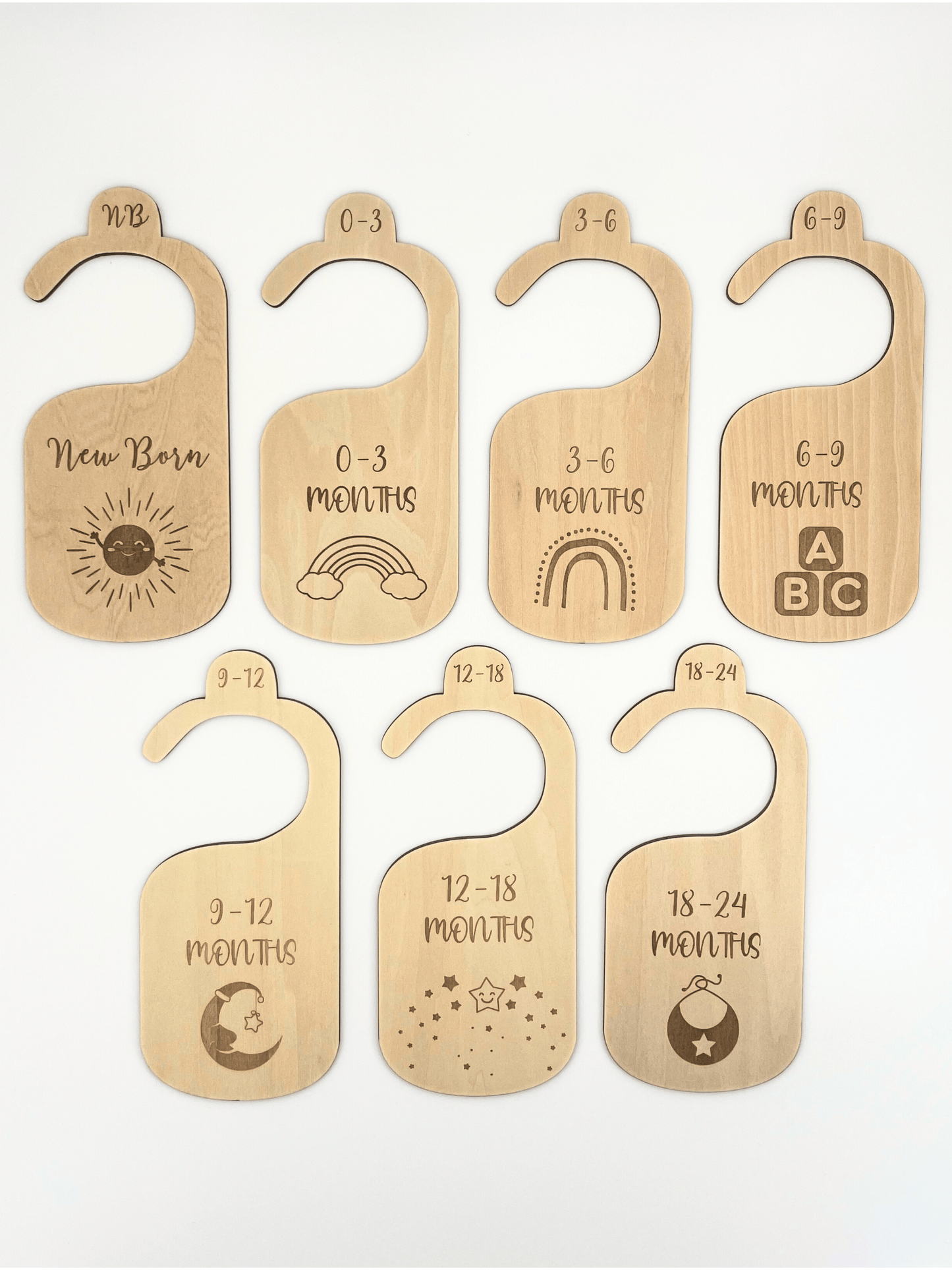 Wooden baby wardrobe dividers for baby nursery