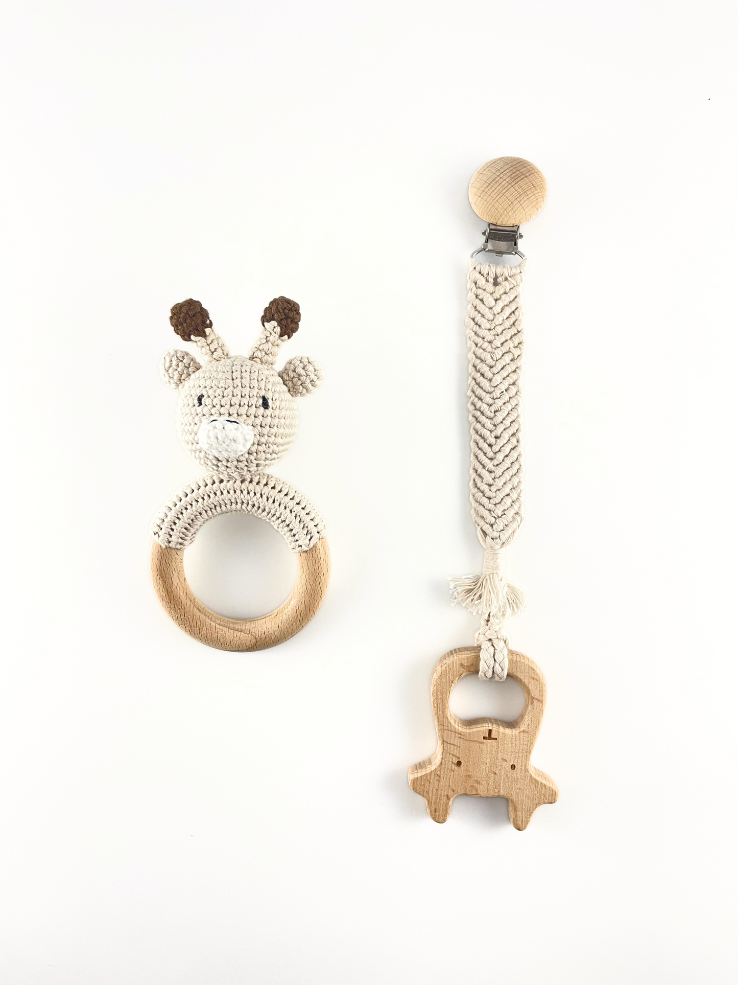 Cream Crochet Deer Gift Set
